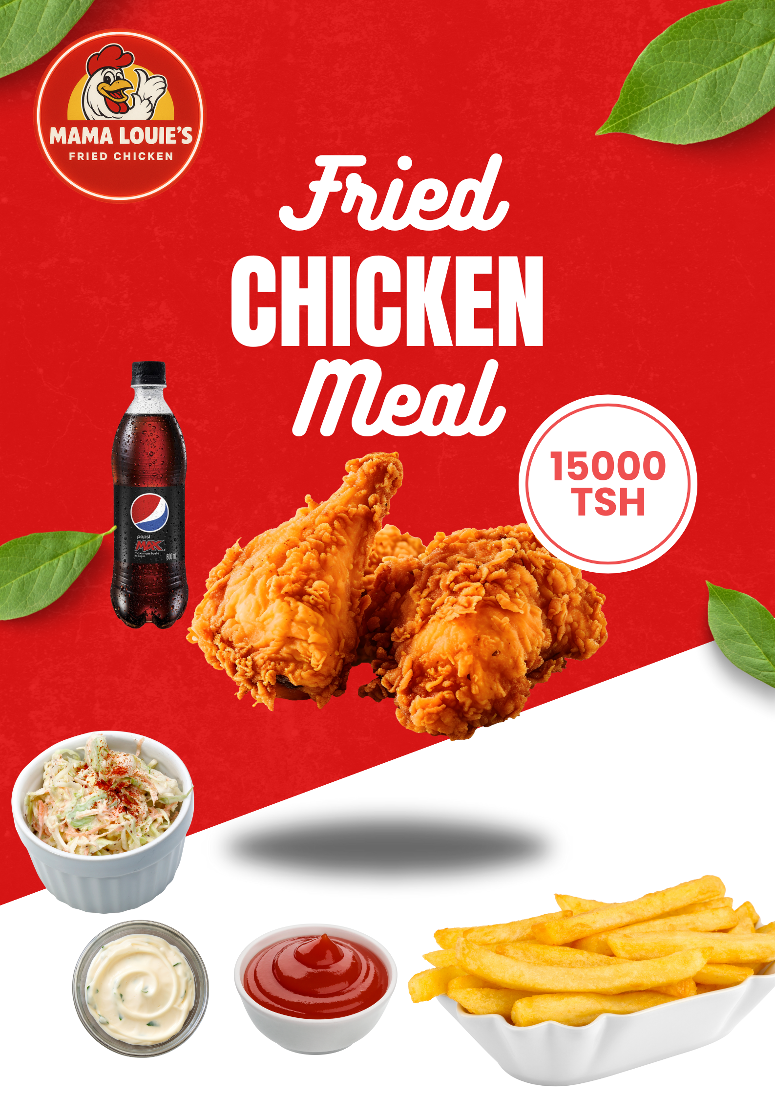 Fried chicken meal Mama Louies